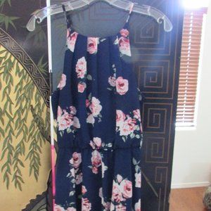 Blue Rain Floral Mini Dress
